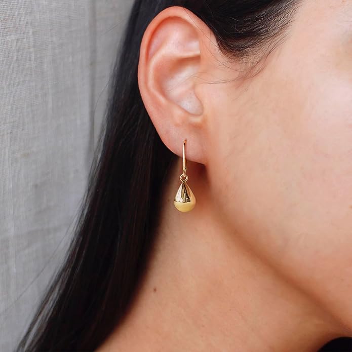 14K Gold Earring Cross Waterdrop Butterfly Heart Knot Earrings for Women Gold Silver Cross Leverback Drop Gold Silver Teardrop Hoop Dangle Earring White Gold Dangle Drop Earring
