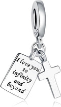 925 Sterling Silver Charms Fit Pandora Charms Bracelet God Has You In His Arms I Have You In My Heart Fit Wife Daughter Mother's Day Christmas Birthday Gift
