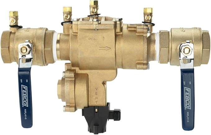 Febco LF860 RPZ Backflow Preventer Assembly, Lead-Free Bronze, 1-1/4" NPT by Febco