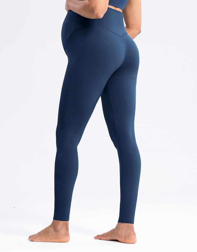 POSHDIVAH Women's Creamluxe Maternity Leggings 25"/28" Over The Belly Pregnancy Yoga Pants Active Workout Leggings