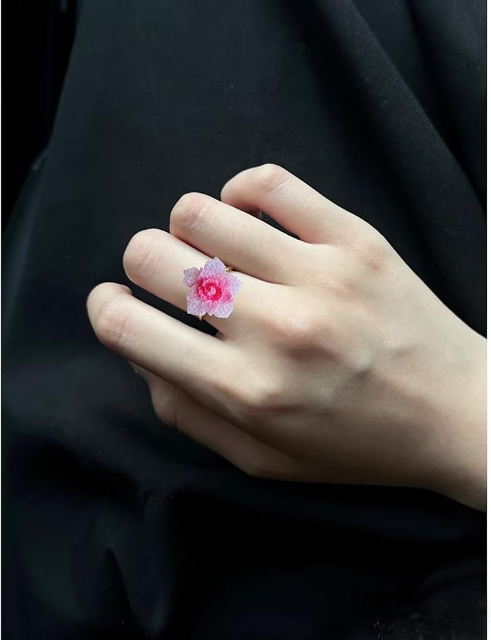 Wedding Band Promise Ring for Her Crochet Statement Cute Ring Size Adjustable Sturdy Unique Ring for Birthday Gift Valentine’s Day Gift