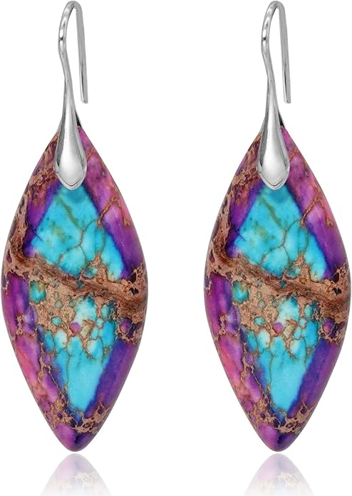 Natural Stone Earrings Multishape Dangle Drop Earrings Boho Stone Earring for Women