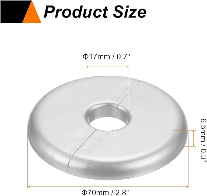 HARFINGTON 2pcs Wall Split Flange 17mm/0.7" Self-Adhesive Plumbing Cover Plates - Image 2