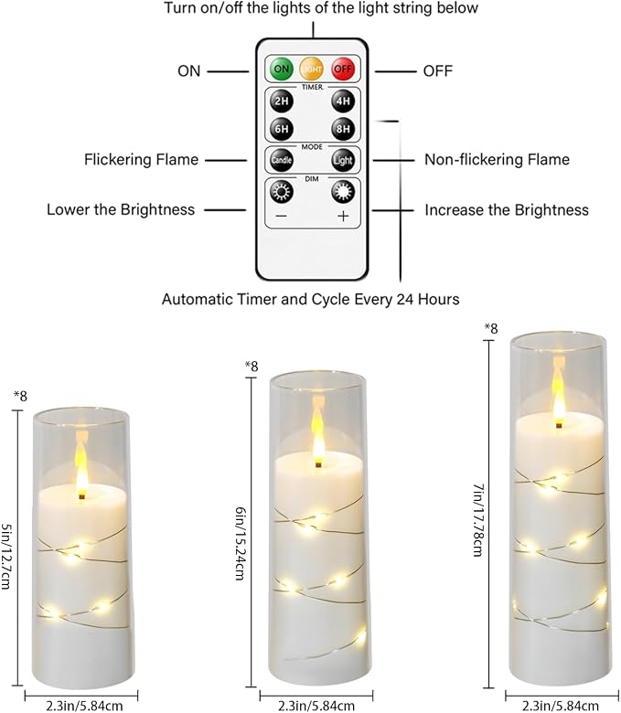 Nimiko Flickering Flameless LED Candles, Battery Operated Candles 24 Pcs - Image 2