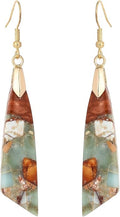 Boho Women Natural Stone Earrings Unique Healing Imperial Jasper Gemstone Energy Hypoallergenic Lightweight Dangle Drop Earrings Multiple Styles Earrings Jewelry for Birthday Party Gift