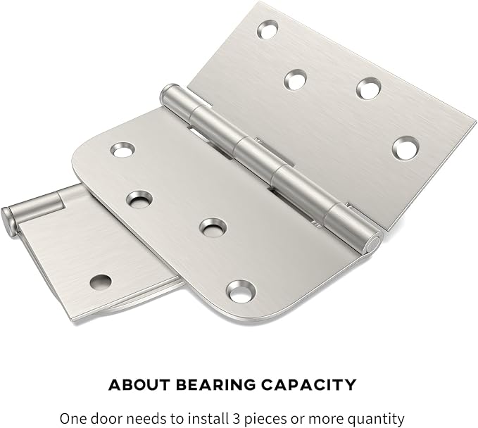 goldenwarm 6 Pack Brushed Nickel Door Hinges 4 inch Door Hinge Satin Nickel - Image 5