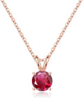 SMILEST Birthstone Necklace for Women Mom Wife, 1ct Sparkle Round Cut Birthstone Pendant 925 Sterling Silver Necklace Gifts for Women Mom Wife Friend