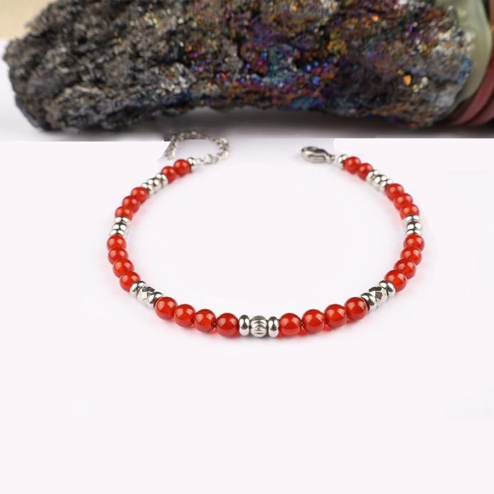 Natural Gem Stone Beaded Bracelets for Women Adjustable Stainless Steel Agate Lapis Tiger Eye Aventurine Rose Quartz