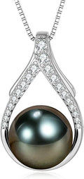Valentine's Day Gifts for Her Women Tahitian Black Pearl Necklaces Mothers Day Gift for Mom Girlfriend Grandma Wife on Christmas Day Birthday Gifts Wedding Gift Jewelry Anniversary