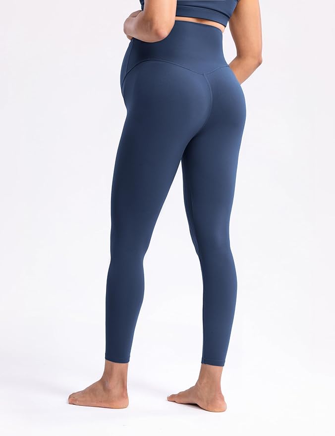 POSHDIVAH Women's Creamluxe Maternity Leggings 25"/28" Over The Belly Pregnancy Yoga Pants Active Workout Leggings