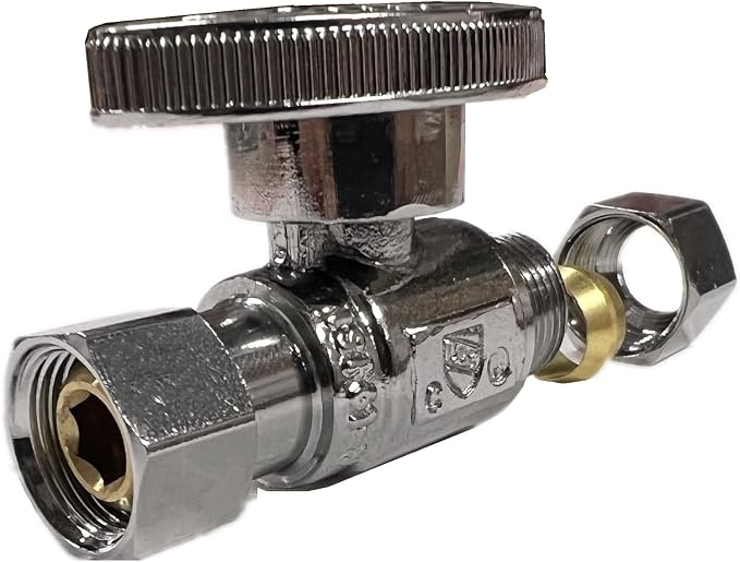 EZ-Fluid Plumbing Straight Angle Stop Valve 3/8-Inch O.D Female Compression x - Image 3