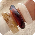 ALEXTINA 3Pcs Acrylic Resin Bangles for Women, Wide Resin Bracelets Chunky Cuff Bracelets Set Stackable Bracelets, Summer Vacation Jewelry Gift for Women