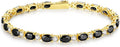 FANCIME 14K Gold Plated Birthstone Bracelets 4mm Sterling Silver Tennis Bracelets Gold Bracelets Birthday Jewelry Gifts for Women 7"