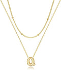 Valentines Day Gifts for Her - Bubble Letter Necklace Layered 14K Gold Plated Initial Necklaces for Women Dainty Cute Choker Pendant Stack Jewelry Fashion Accessories Teen Gift Trendy Stuff