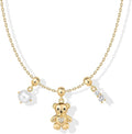 PAVOI 14K Gold Plated Dainty Necklace with Charms Set - Hypoallergenic Adjustable Chain Gold Charm Necklace for Women - Small Motif & Mantra 2 and 3-Pack Removable Pendants - Cute Jewelry Gifts