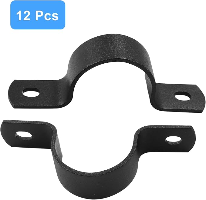 12Pcs Two Holes Pipe Strap 1.38" U Bracket Clamps | Heavy Duty, Rigid Strap Clip - Image 2
