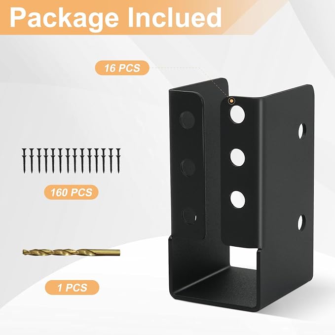 16-Pack 2x4 Joist Hangers Concealed Flange Deck Framing Bracket | Carbon steel - Image 5