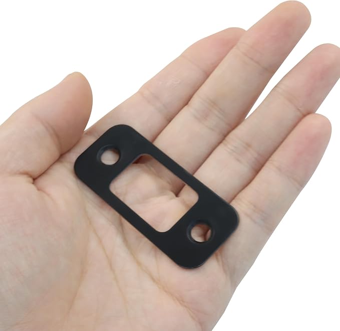 1 Pcs Black Deadbolt Strike Plate | 1" x 2 1/4", Round Corner, Door Latch - Image 4