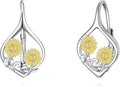 VONALA Flower Earrings for Women 925 Sterling Silver Rose/Lotus/Scottish Thistle/Tulip/Lilac/Mushroom/Pineapple Dangle Drop Earrings Flower Jewelry Gifts for Women Girls Birthday Gifts