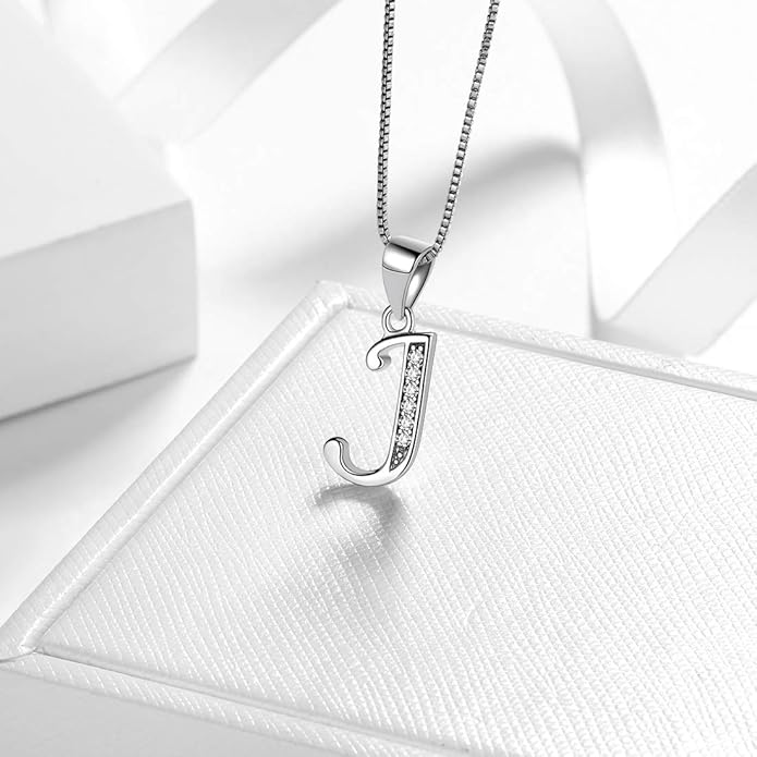 Aurora Tears Letter Necklace Initial 925 Sterling Silver Alphabet Pendant Crystal Name Gift Women Cubic Zirconia Jewelry