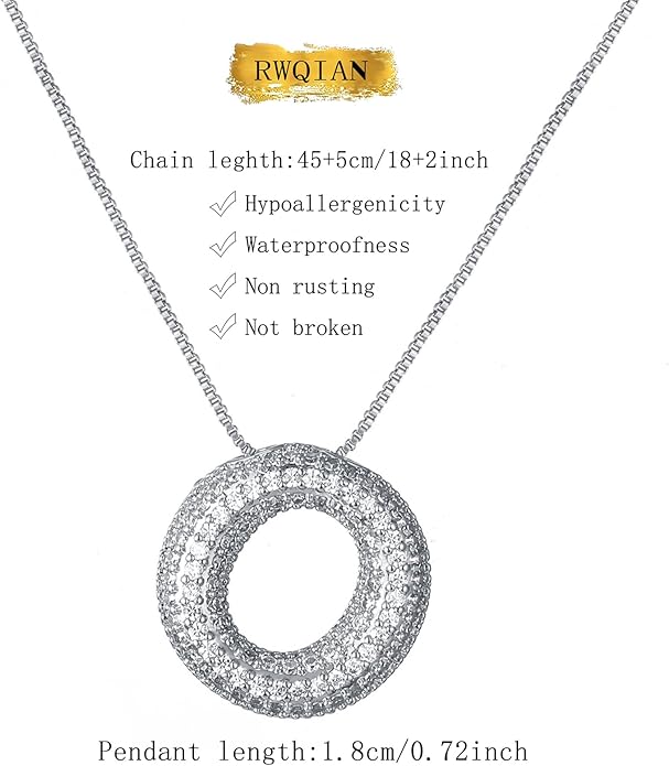 RWQIAN Letter Necklace for Women Bubble, Chunky Initial Alphabet A-Z Pendant Puffy Name Personalized Necklace Dainty Zircon CZ Fashion Jewelry Gifts for Girls Girlfriend