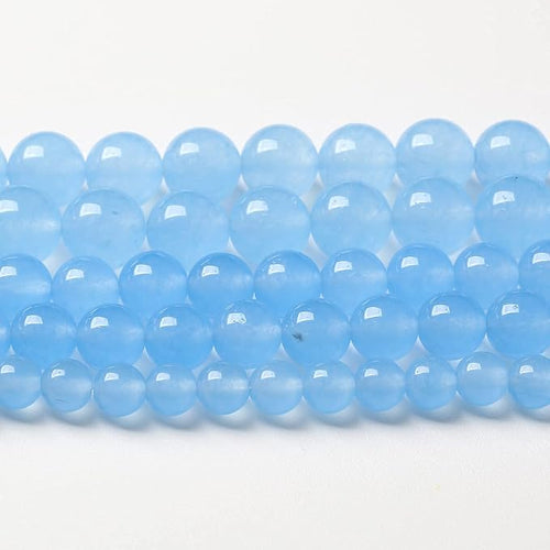 10mm 38pcs Blue Natural Chalcedony Aquamarines Stone Beads for Jewelry Making Round Jades Beads DIY Bracelet Accessories