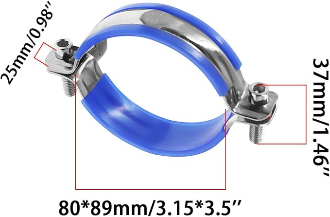 Adjustable Pipe Bracket Clamp, Heavy Duty Split Ring Hanger, TTZEZE SUS304 Wall - Image 2
