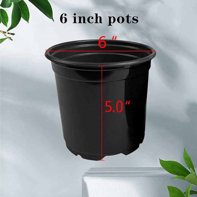 RAOOKIF 100 Pack Nursery Pots, 6 Inch Plastic Plant Pots - Image 2