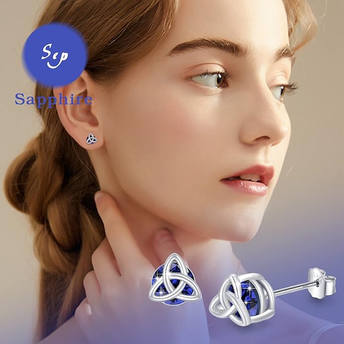 MEDWISE 925 Sterling Silver Birthstone Stud Earrings for Women Birthday Jewelry Gifts for Daughter Mother Women Valentines Day Gifts for Her