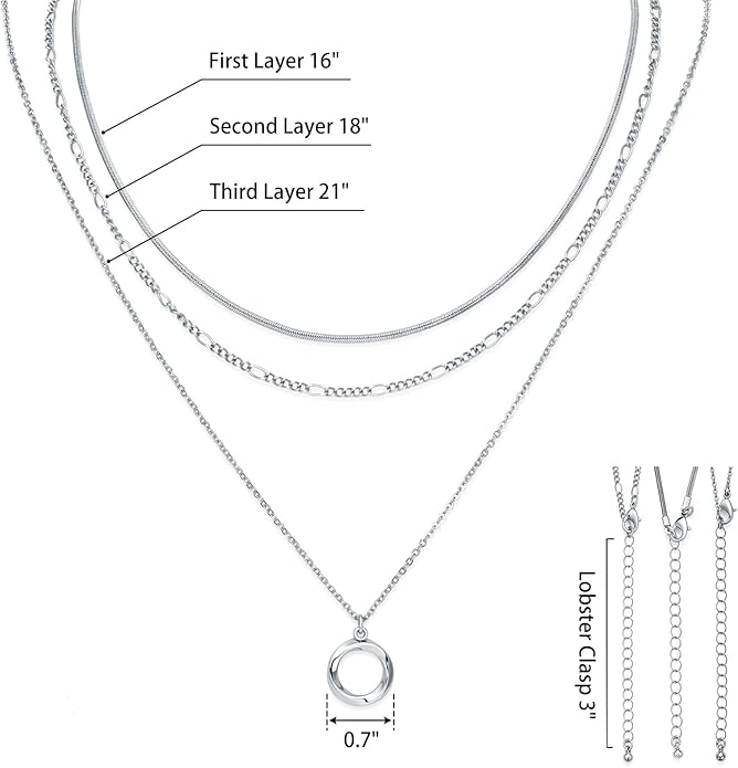LANE WOODS Gold Plated Necklaces for Women - Multilayer Coin Medallion Pendant Necklace Adjustable Layering Choker Necklaces Chain Set Jewelry