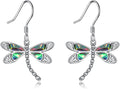 ONEFINITY Dragonfly Earrings 925 Sterling Silver Moonstone Leverback Dragonfly Dangle Drop Earrings Women Jewelry Gifts