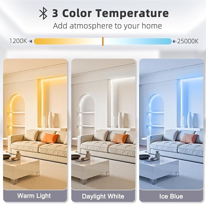 Tenmiro White LED Strip Lights 30ft Super Bright 25000K Daylight White - Image 3