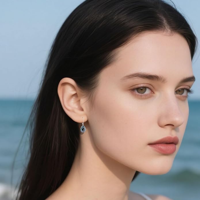 Animal Earrings 925 Sterling Silver Abalone Shell Dangle Drop Earrings Leverback Earrings Cute Animal Jewelry Gifts for Women Girlfriend