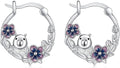 JUSTKIDSTOY Hypoallergenic Panda/Unicorn/Hummingbird/Dolphin Hoop Earrings for Women 925 Sterling Silver Animal Huggie Hoop Earrings Jewelry Gifts for Sensitive Ears