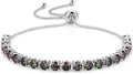 SUNFEEL Birthstone Bracelet Jewelry for Women Sterling Silver with Gold Plated Tennis Bracelet Classic Bolo Adjustable Chain Anniversary Birthday Gifts for Women Mom Wife Her