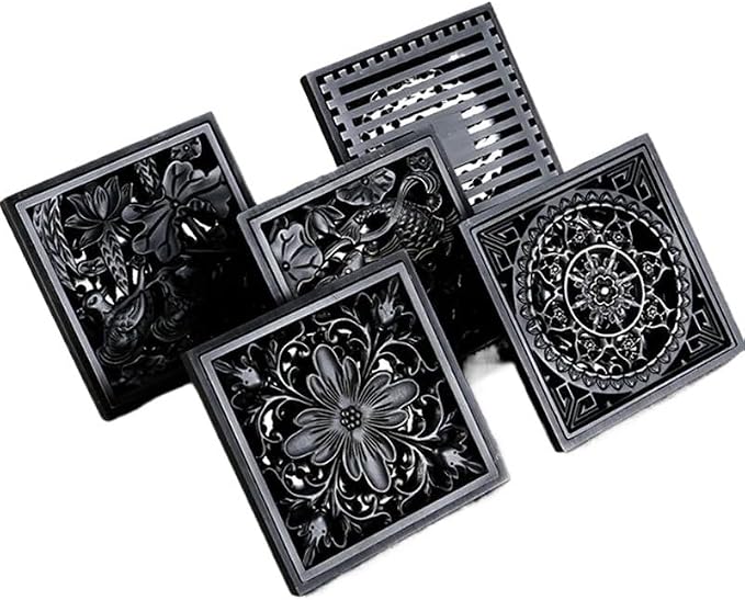 1pc Black Square Floor Drain 10 * 10cm - Image 2