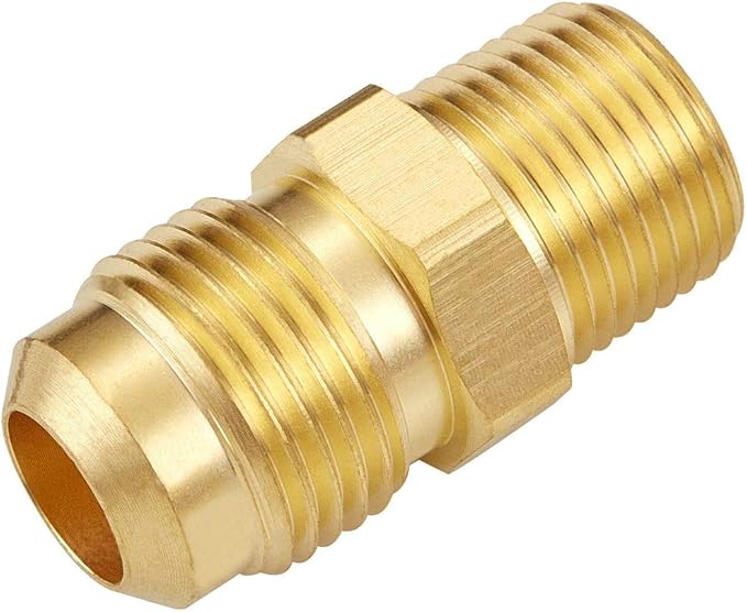 3 PCS Brass Gas Adapter 3/8" Flare x 1/4 Inch NPT Male Pipe Connector | Couples - Image 3