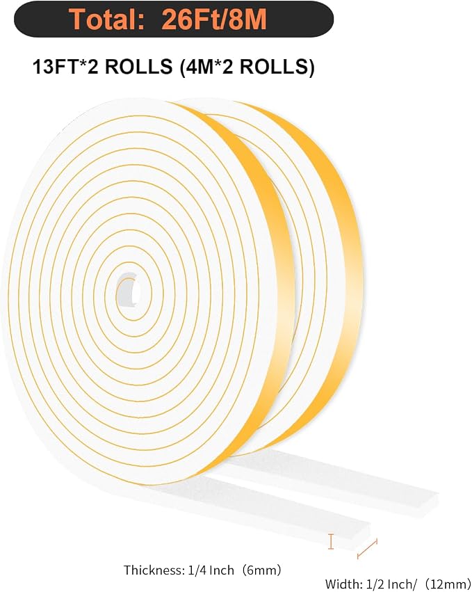 Weather Stripping Door Seal, High Density CR, 1/2 in x 1/4 in x 26Ft | Door - Image 4
