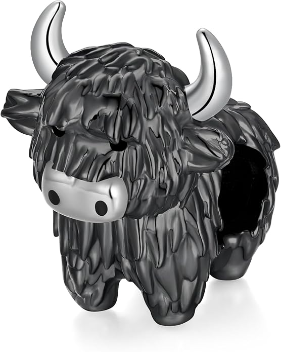 Highland Cow Charm 925 Sterling Silver Cow Charms for Bracelets Cow Jewelry Highland Cow Jewelry Gifts
