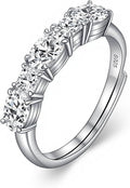 925 Sterling Silver Birthstone Rings for Women - Adjustable Size Women Jewelry Birthday Gifts for Girlfriend,Wife,Mom