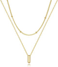 Valentines Day Gifts for Her - Bubble Letter Necklace Layered 14K Gold Plated Initial Necklaces for Women Dainty Cute Choker Pendant Stack Jewelry Fashion Accessories Teen Gift Trendy Stuff