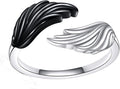 POPLYKE Frog/Wolf/Dragonfly/Hummingbird/Fox/Elephant/Panda/Red Panda/Angel Wings Rings for Women Men 925 Sterling Silver Anxiety Rings Open Rings Jewelry