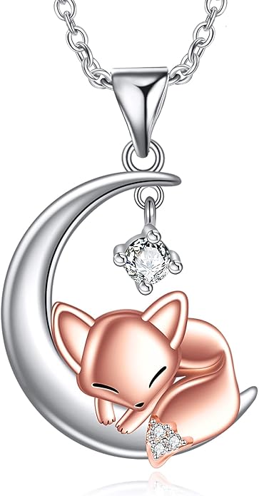 Animal Necklace Cat/Fox/Otter/Sloth/Cow/Highland Cow/Koala Necklace Cute Animal Jewelry Gifts for Women