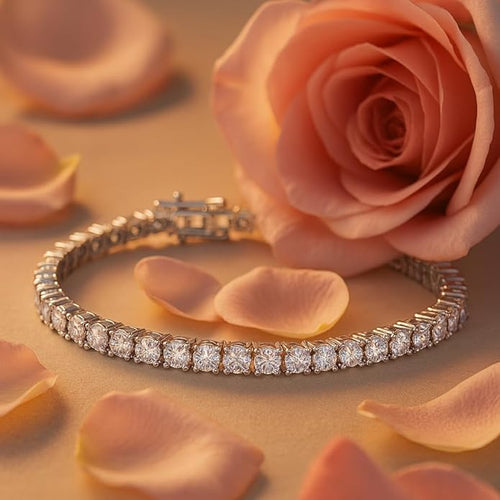 1.0-10 Carats Lab Grown Diamond Tennis Bracelet in 14K Gold, F Color & VS Clarity, Classic Diamond Bracelets for Women, part of our Premium Jewelry Signature Collection.