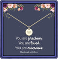 Hidepoo Valentines Gifts for Kids Teen Girls Women - 14K Gold Plated/Rose Gold Plated/S925 Sterling Silver Disc Initial Necklaces for Girls Jewelry Birthday Valentines Gifts for Kids Girl Teens Women