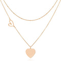 Linawe Layered Choker Heart Pendant Necklace for Women Trendy, Gold/Silver/Rose Gold Chain Stainless Steel Stacked Necklaces, Double Heart Necklace Y2K Preppy Jewelry