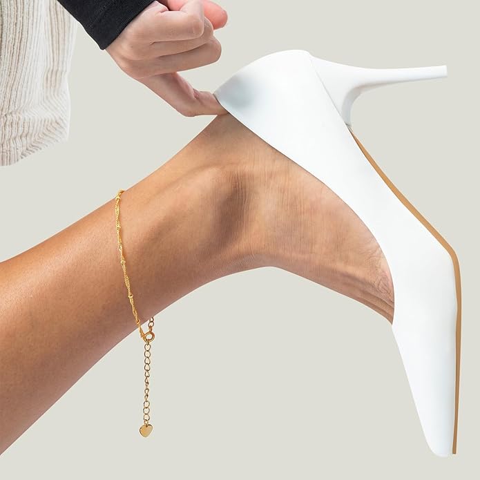 14K Gold Anklets for Women Gold Ankle Bracelets for Women Beaded Anklet for Womens Ankle Bracelet Water Wave-Inspired Design with Beads Twisted Anklets for Womens 9.4'' to 11''