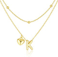 adoyi Valentines Day Gifts for Women Hers Dainty 14K Gold Plated Heart Initial Necklaces Layered Letter A-Z Pendant Necklace Stack Trendy Jewelry Birthday Valentines Day Gifts for Women Jewelry