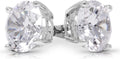 14K White Gold Moissanite Earrings Men & Women, Solid Gold Simulated Diamond and Lab Diamonds Studs for Men & Women, 1ct - 2ct Round, Princess, Heart, Halo Cut, Dangle, Lever or Screw Back Earrings, VVS1, D Color, Pink or Blue - Luxury Gift Box