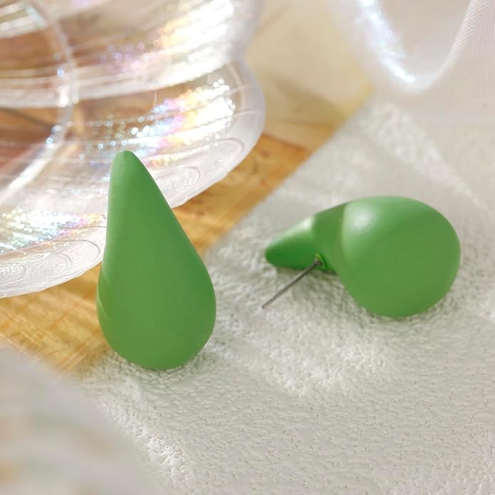 Chunky Acrylic Hoop Earrings, Lightweight Waterdrop Hoops Earrings, Hypoallergenic Trendy Jewelry for Women